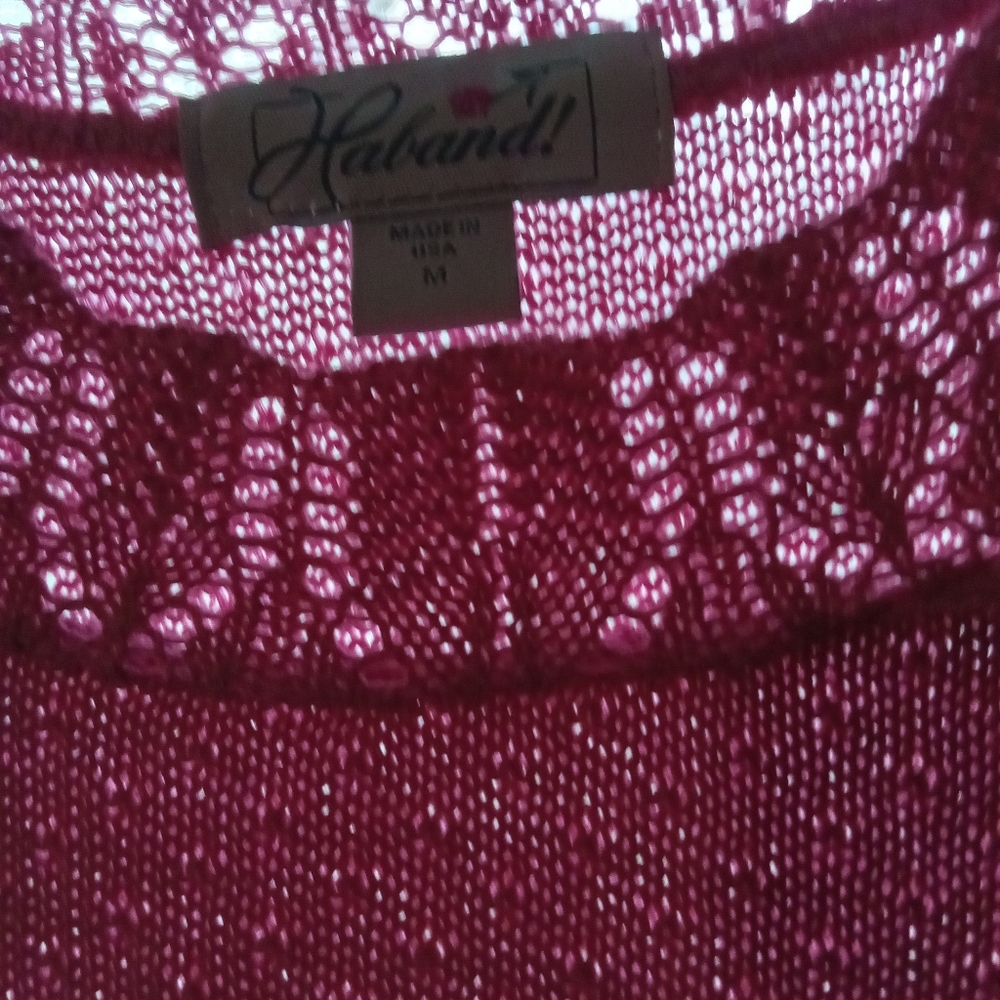 Haband made in USA pink short sleeve sweater vintage